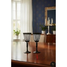 Kristal Market İkili Yaprak Desenli Ayaklı Lüks Bardak