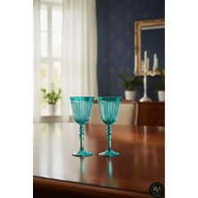 Kristal Market Yaprak Desenli Ayaklı Lüks Bardak