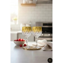 Kristal Market El Yapımı Kristal Damla Renkli Lüks Ayaklı Kadeh Kahve Yanı Su Bardağı