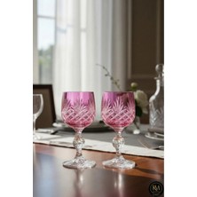 Kristal Market El Yapımı Kristal Püsküllü Renkli Lüks Ayaklı Kadeh Kahve Yanı Su Bardağı