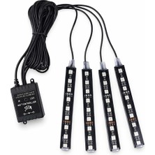 Ledarmy Araç İçi Ayak Altı LED Seti RGB Kumandalı Sese Duyarlı 12V Çakmak Girişli Uzaktan Kontrollü IP65 HT7063 Hightek