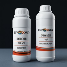 Epoxar Şeffaf Epoksi Reçine 1.50 kg 2:1 Profesyonel Set Takı Masa Hobi Için Yüksek Parlaklık