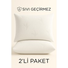 Dream Time 2 Adet Bambu Lüks Sıvı Geçirmez Yastık Alezi | 50X70CM Su Geçirmez Jakarlı Yastık Alezi 2'li Set