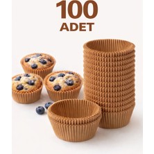 Evolis Kitchen 100 Adet Kraf Kağıt Kek Kapsülü-Muffın Cupcake Kek Kapsülü -100'LÜ Kağıt Kek Kalıbı