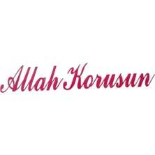 Midas Toptan Home Allah Korusun Yazılı Oto Sticker Kırmızı 14X3CM