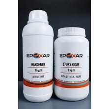 Epoxar Şeffaf Epoksi Reçine 3 kg 2:1 Profesyonel Set Takı Masa Hobi Için Yüksek Parlaklık