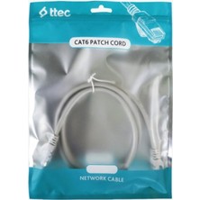 Nif Bilişim Ttec Kbl-Ptch-3mtg 3 Metre Cat6 Patch Kablo 3 Metre Patch Cord Kablo Gri