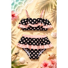Beniizle Puan Desenli Kız Çocuk Bikini Takımı