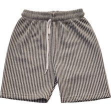 MG Mini Giyim Çocuklar Için Streç Bel Çizgili Şort