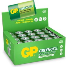 GP Greencel R20 Kalın D Boy Çinko Pil 20'li Paket GP13-2S2