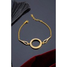 INNUENDO JEWELRY 925 Ayar Gümüş Taşlı Halka Çeyrekli Bileklik