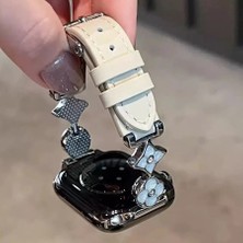 Alstrap Samsung Galaxy Watch 7 6 5 4 Fe Uyumlu Deri ve Inci Detaylı Kordon Kayış