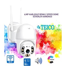 4 Mp Mini Speed Dome Dış Ortam Ptz Wifi Warm LED Renkli Güvenlik Kamerası TEICO-4004