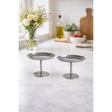 Ogeda Home 6'lı Gümüş Renk Metal Sunum Standı- Şık ve Dekoratif Kahve Yanı Ikramlık,lokumluk