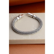İnnuendo Jewelry 925 Ayar Gümüş Örgü Zincir Erkek Bileklik