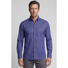 Bisse Regular Fit Paşa Yaka Pamuk Lacivert Erkek Gömlek GMARS4KPS242072_D39