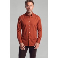 Bisse Casuel Regular Fit Spor Pamuk Kiremit Erkek Gömlek GMGBR2023001_D26