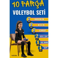 Voltrike 10 Parça Full Voleybol Seti-Voleybol Dizliği+ Voleybol Dirsekliği+ Tayt+ Elliği+ Çorap+ Saç Bandı