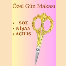 Uni Zer Özel Gün Makası Söz Nişan Açılış Makası Gold Şık Tasarım Makas
