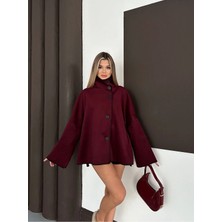 Vesantia Kadın Mürdüm Oversize Çoban Dikişli Ceket