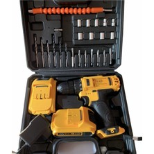 PremiumPort Maxstar 24V 5AH Li-Ion Çift Akülü Darbesiz Şarjlı Matkap + 24 Parça Uç Seti