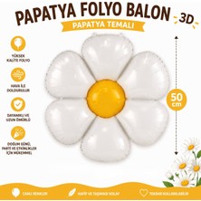 Çavuş E-Ticaret Beyaz Papatya Folyo Balon 1 Adet Doğum Günü Parti Folyo Balon