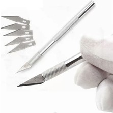 Midas Toptan Home Metal Kretuvar Bıçağı Neşter Tipi Hassas Kesim Maket Bıçağı 5 Yedek Uçlu