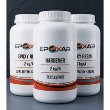 Epoxar Şeffaf Epoksi Reçine 6 kg 2:1 Profesyonel Set Takı Masa Hobi Için Yüksek Parlaklık