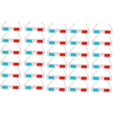 Frcolor 30'lu Paket Tek Kullanımlık 3D Kağıt Gözlük Anaglyph Gözlük 3D Filmler Için Beyaz Karton Çerçeve Sinema Video