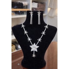 Klc Takı Model Yıldız Gelin Düğün Nişan Kolye Küpe Seti