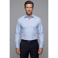 Bisse Erkek Regular Fit Klasik Z Yaka Cepsiz Gömlek Mavi GMKLS4KZ242037_D35