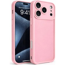 Fenza iPhone 17 Pro Max Uyumlu Kamera Çıkıntılı Pembe Renkli Mat Silikon Telefon Kılıfı