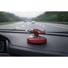 Black Oto Bakım Araç Içi Güneş Enerjili Uçak Model Pervaneli Oto Parfümü – Torpido Üstü Dekoratif Koku (Kırmızı)