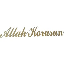 Midas Toptan Home Allah Korusun Yazılı Oto Sticker Gold 14X3CM