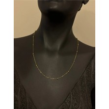 Altın Üç Renk Dorika Kolye (Sarı Rose Beyaz)