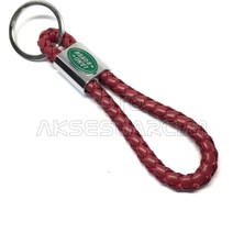 Midas Toptan Home Land Rover Örgü Ipli Deri Metal Oto Anahtarlık Kırmızı