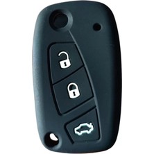 Midas Toptan Home Fiat Doblo Fiorino Linea 3 Butonlu Anahtar Uyumlu Silikon Oto Anahtar Kumanda Kabı Kılıf Siyah