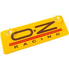 Midas Toptan Home O.z Racing Sarı Dekor Plaka Vantuzlu Cam Süsü 22X7.5CM