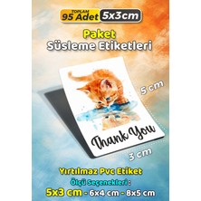 Sb Store Kedi Temalı Ambalaj Hediye Paket Süsleme Etiketi  Model 79 - 95 Adet 5cm