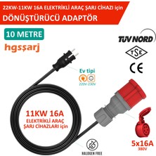 Hgsşarj 10 Metre 5X16A 380V-450V ile Çalışan Cihazınızı, 220V Ev Tipi Prize Bağlar. Elektrikli Araç Şarj