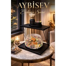 Reyo Ok-Ay Store Exclusive Işıklı Beta Akvaryum ve Fanus Modern Tasarım LED Aydınlatmalı Modern Temalı Fanus Siyah-Siyah