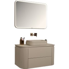 Kobos Gloria 100 cm Banyo Dolabı Seti Beige