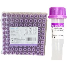Vacu-Lab K2 Edtalı Tüp 0,5 ml (Pediatrik) (Mor Kapak) 100'LÜ Paket