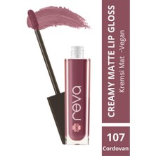 Reva Creamy Matte Lip Gloss Cordovan - Mat Krem Dudak Parlatıcısı - No: 107 - Vegan & Temiz Içerik