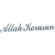 Midas Toptan Home Allah Korusun Yazılı Oto Sticker Gri 14X3CM