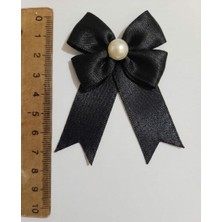 Pratikbox Yonca Fiyonk / Saten 2cm'lik / Hediyelik / Süsleme / Siyah Renk / 25ADET