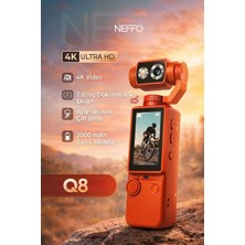 Neffo 4K Hd Taşınabilir Vlog Spor ve Aksiyon Kamerası 2.0" Döndürülebilir IPS Ekran Gimbal Kamera
