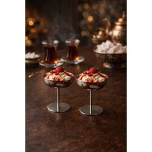 Ogeda Home 6'lı Ayaklı Paslanmaz Çelik Dordurma Sunum Kasesi - Paslanmaz Çelik Ayaklı Kahve Yanı Sunumluk