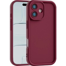 Fenza iPhone 17 Uyumlu Kamera Çıkıntılı Bordo Renkli Mat Silikon Telefon Kılıfı