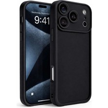 Fenza iPhone 17 Pro Max Uyumlu Kamera Çıkıntılı Siyah Renkli Mat Silikon Telefon Kılıfı
